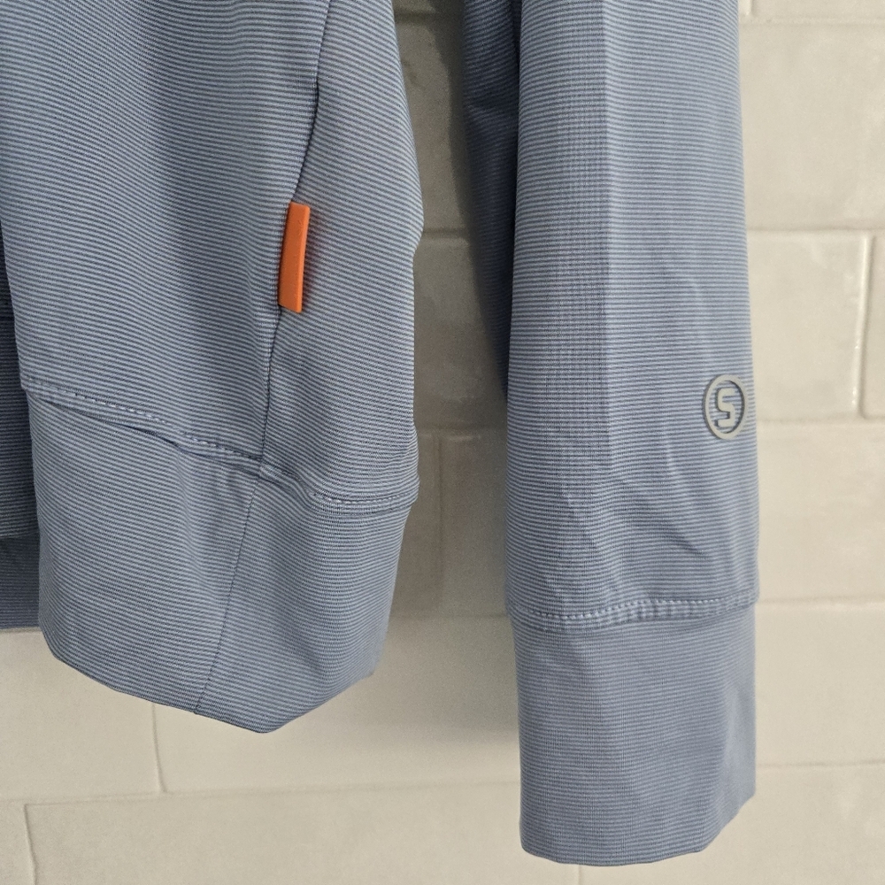 Stitch Men's Blue Stripe Scout 1/4 Zip Pullover Golf Jacket 211SA3000 Size M - Picture 2 of 6